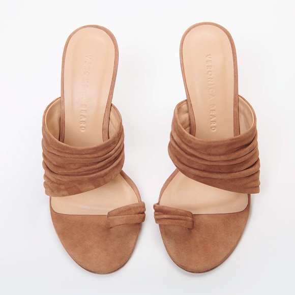 NIB Veronica Beard Orla Scrunched Suede Sandal - Picture 6 of 14